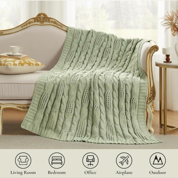 Amélie Home Cable Knitted, Chenille Chunky Knit Throw Blanket, 50 x 60 - NWT - Picture 4 of 8